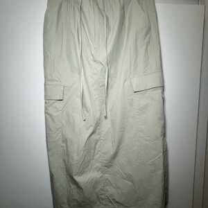 Mango Cream Cargo Pants Cotton Blend Relaxed Fit